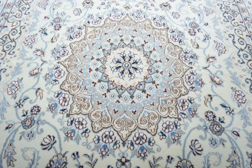 Central medallion detail of New Nain rug from Iran / Persia
