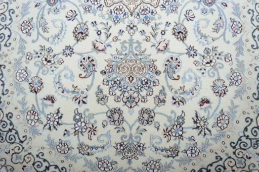 Close-up detail of New Nain rug from Iran / Persia showing Cork weave