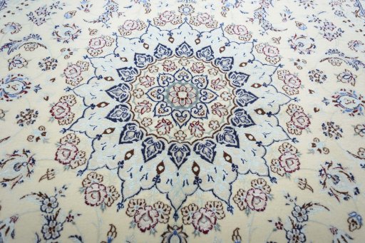Central medallion detail of New Nain rug from Iran / Persia