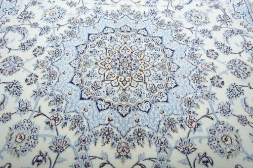 Central medallion detail of New Nain rug from Iran / Persia