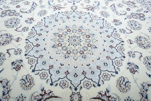 Central medallion detail of New Nain rug from Iran / Persia