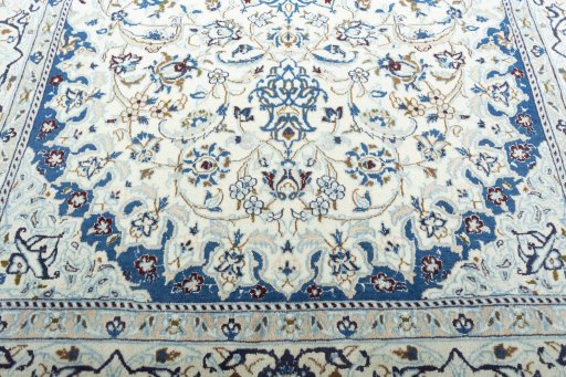 Full view of 2000s Nain rug from Iran / Persia, 257 × 160 cm in Beige tones