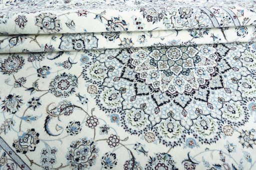 Surface texture of New Nain rug with natural Cork and intricate pattern