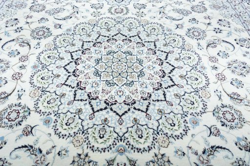 Central medallion detail of New Nain rug from Iran / Persia