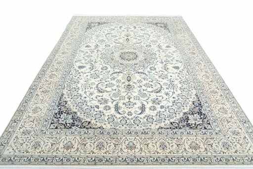 Surface texture of 2000s Nain rug with natural Cork and intricate pattern