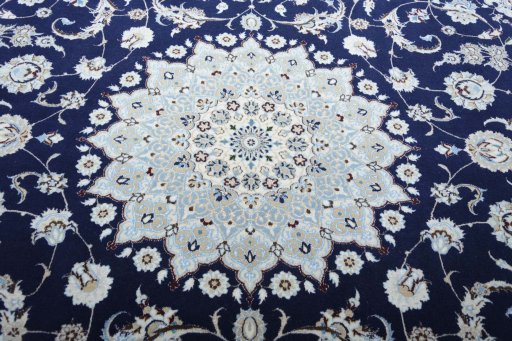 Central medallion detail of New Nain rug from Iran / Persia