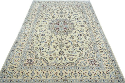 Surface texture of 2000s Nain rug with natural Cork and intricate pattern