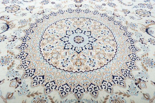 Central medallion detail of New Nain rug from Iran / Persia