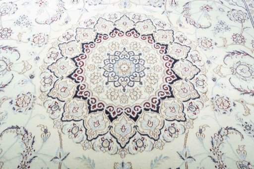 Central medallion detail of New Nain rug from Iran / Persia