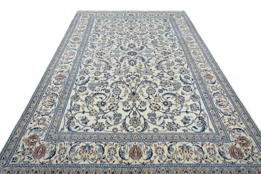 Surface texture of New Nain rug with natural Wool and intricate pattern