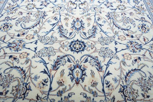 Central medallion detail of New Nain rug from Iran / Persia