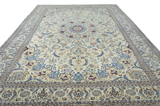 Surface texture of New Nain rug with natural Wool and intricate pattern