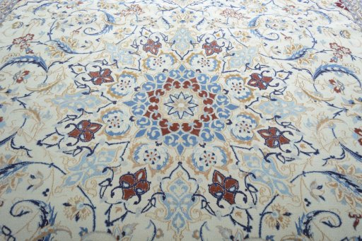 Central medallion detail of New Nain rug from Iran / Persia