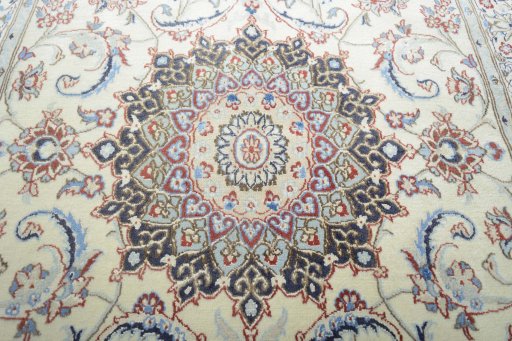Central medallion detail of New Nain rug from Iran / Persia