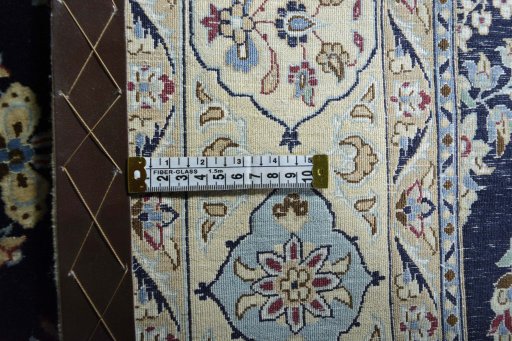 Close-up detail of New Nain rug from Iran / Persia showing Cork weave