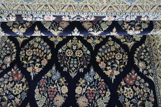 Full view of New Nain rug from Iran / Persia, 200 × 134 cm in Blue tones