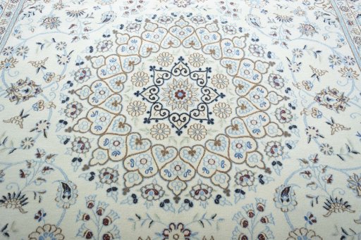 Central medallion detail of New Nain rug from Iran / Persia