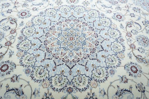 Central medallion detail of New Nain rug from Iran / Persia
