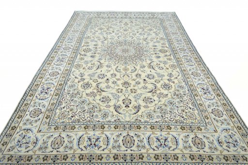 Surface texture of New Nain rug with natural Wool and intricate pattern
