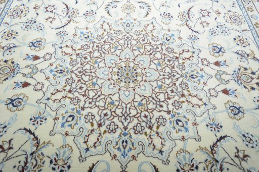 Central medallion detail of New Nain rug from Iran / Persia