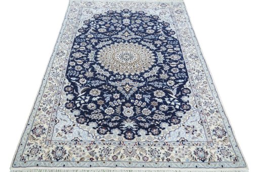 Surface texture of New Nain rug with natural Wool and intricate pattern