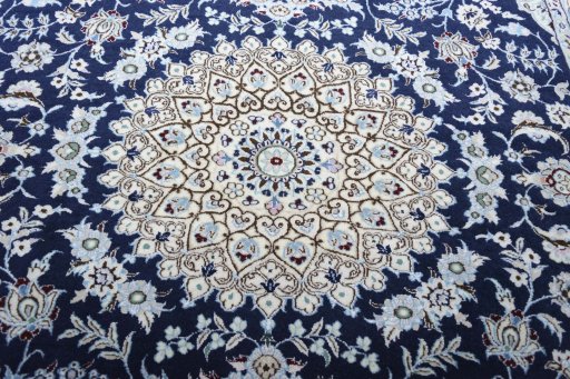 Central medallion detail of New Nain rug from Iran / Persia