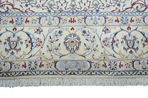 Full view of New Nain rug from Iran / Persia, 350 × 240 cm in Beige tones