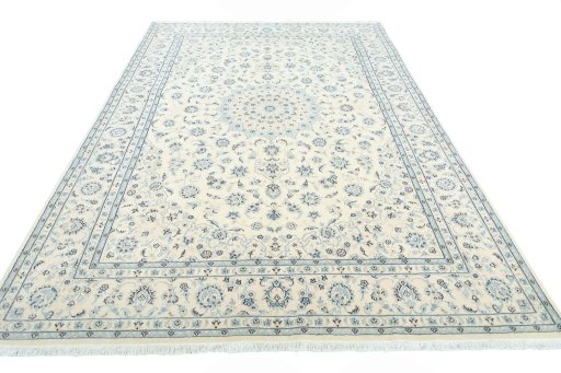 Surface texture of New Nain rug with natural Wool and intricate pattern