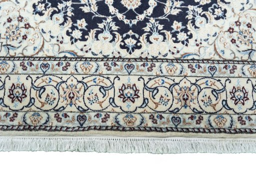 Full view of New Nain rug from Iran / Persia, 194 × 126 cm in Blue tones