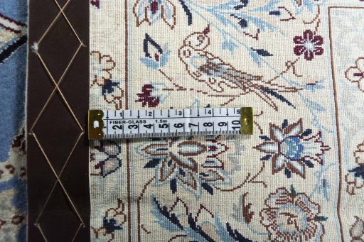 Close-up detail of New Nain rug from Iran / Persia showing Cork weave