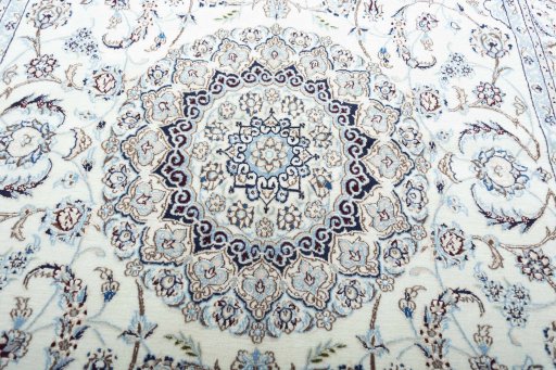 Central medallion detail of New Nain rug from Iran / Persia