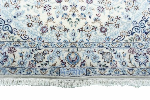 Full view of New Nain rug from Iran / Persia, 143 × 100 cm in Beige tones