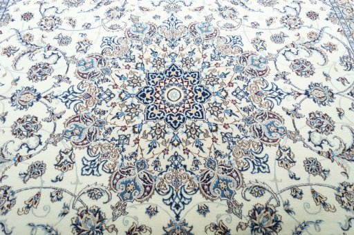 Central medallion detail of New Nain rug from Iran / Persia
