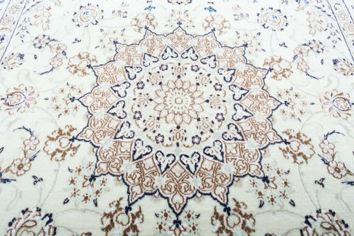Central medallion detail of New Nain rug from Iran / Persia