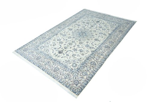 Surface texture of New Nain rug with natural Wool and intricate pattern