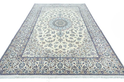 Surface texture of New Nain rug with natural Wool and intricate pattern