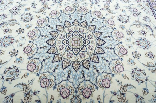 Central medallion detail of New Nain rug from Iran / Persia