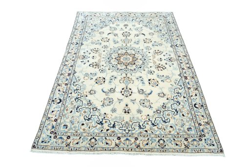 Surface texture of New Nain rug with natural Wool and intricate pattern