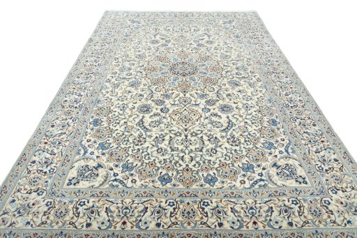 Surface texture of New Nain rug with natural Wool and intricate pattern
