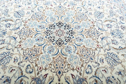 Central medallion detail of New Nain rug from Iran / Persia