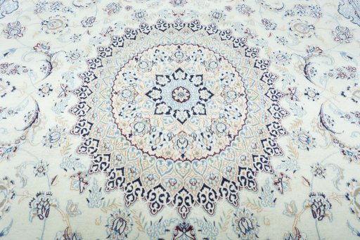 Central medallion detail of New Nain rug from Iran / Persia