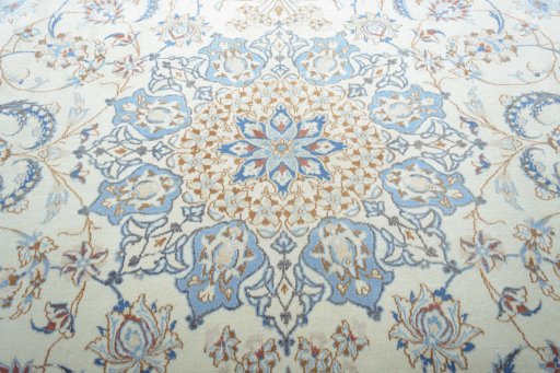 Central medallion detail of New Nain rug from Iran / Persia