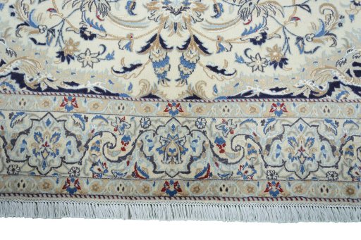 Full view of New Nain rug from Iran / Persia, 345 × 213 cm in Beige tones