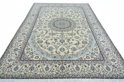 Surface texture of New Nain rug with natural Wool and intricate pattern