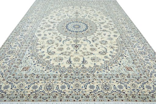 Surface texture of New Nain rug with natural Wool and intricate pattern
