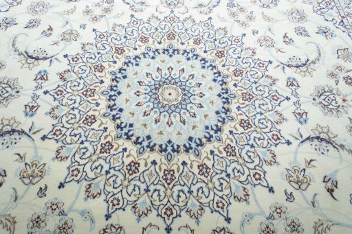 Central medallion detail of New Nain rug from Iran / Persia