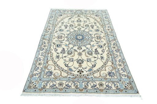 Surface texture of New Nain rug with natural Wool and intricate pattern