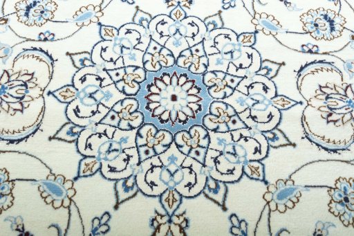 Central medallion detail of New Nain rug from Iran / Persia
