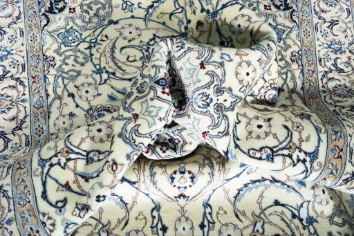 Surface texture of New Nain rug with natural Cork and intricate pattern
