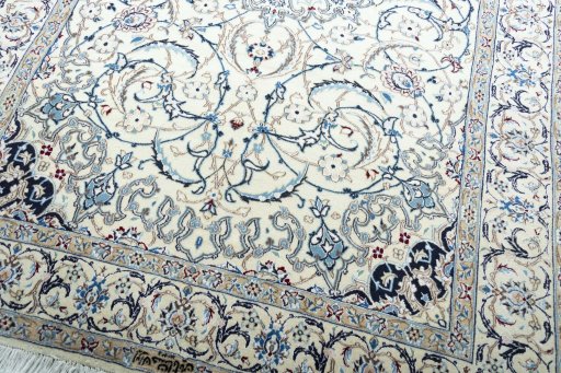 Central medallion detail of New Nain rug from Iran / Persia